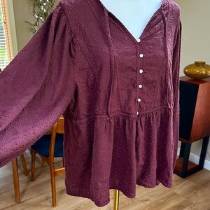 Bohemian eyelet peasant poet Blouse